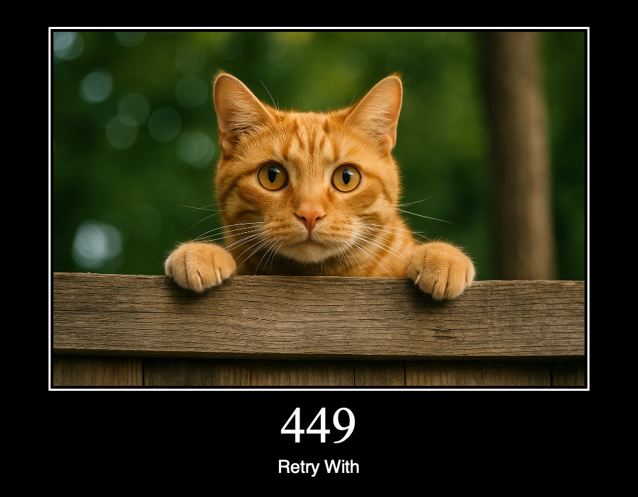 HTTP статус 449 — повторите попытку с помощью