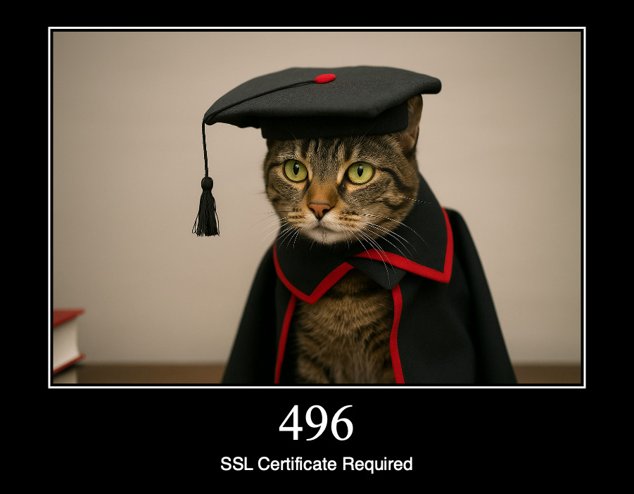 HTTP статус 496 — требуется ssl-сертификат