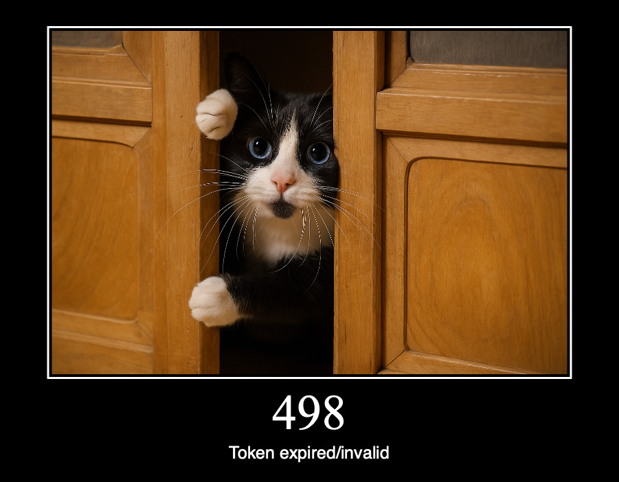 HTTP статус 498 — срок действия токена истек/он недействителен