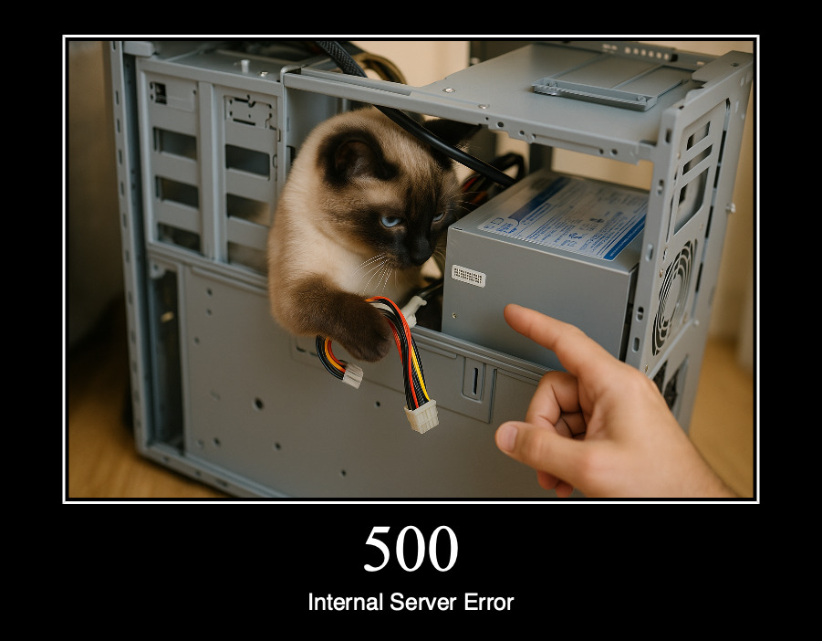 HTTP статус 500 — внутренняя ошибка сервера
