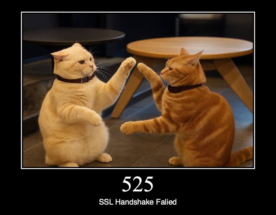 HTTP статус 525 — квитирование ssl не удалос